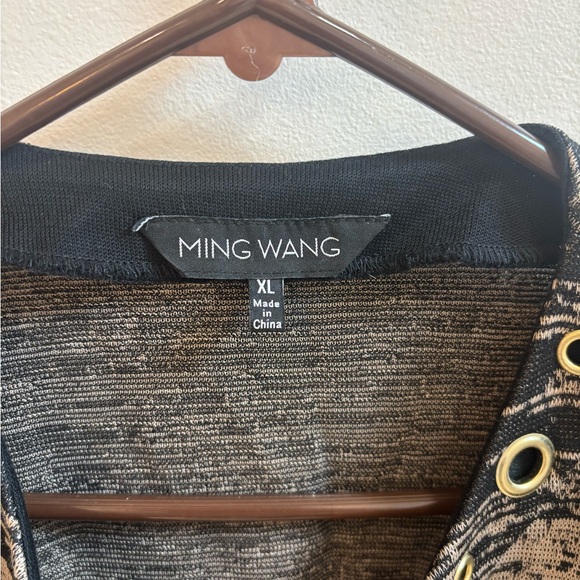 Ming Wang Black and Gold Knit Cardigan Jacket - Picture 2 of 3